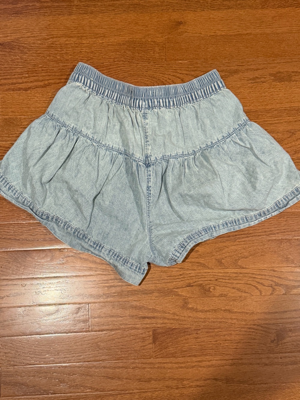Free People Light Blue Button-Front Denim Shorts - Picture 2 of 3
